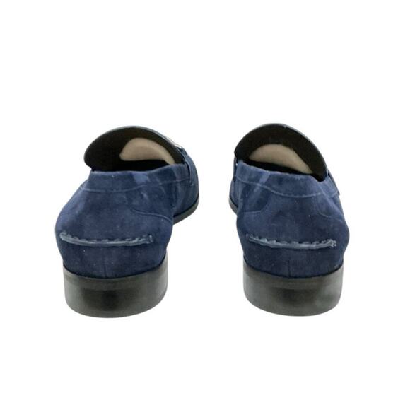 Stuart Weitzman Owen Buckle Loafers Suede Navy Blue Women’s Horsebit Size 9.5 - Picture 7 of 11